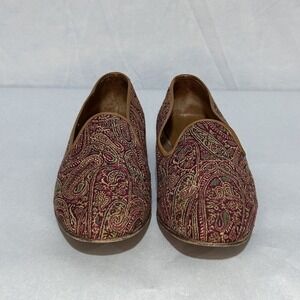Zalo Women's Loafer Paisley Print Closed Toe Stacked Heel Slip On Shoes Size 8.5